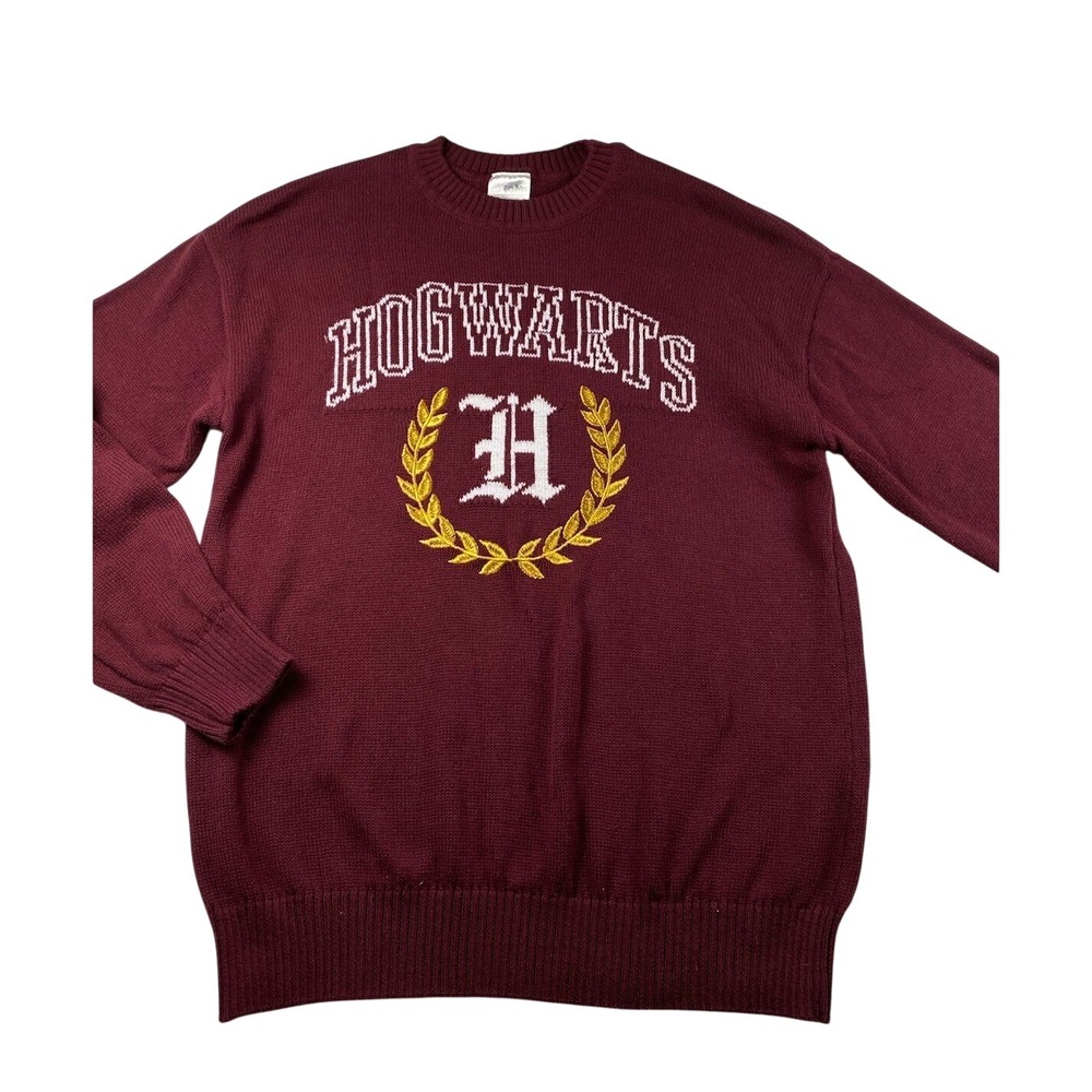Wizarding World Harry Potter Deluxe Hogwarts Monogram Varsity Sweater Size M